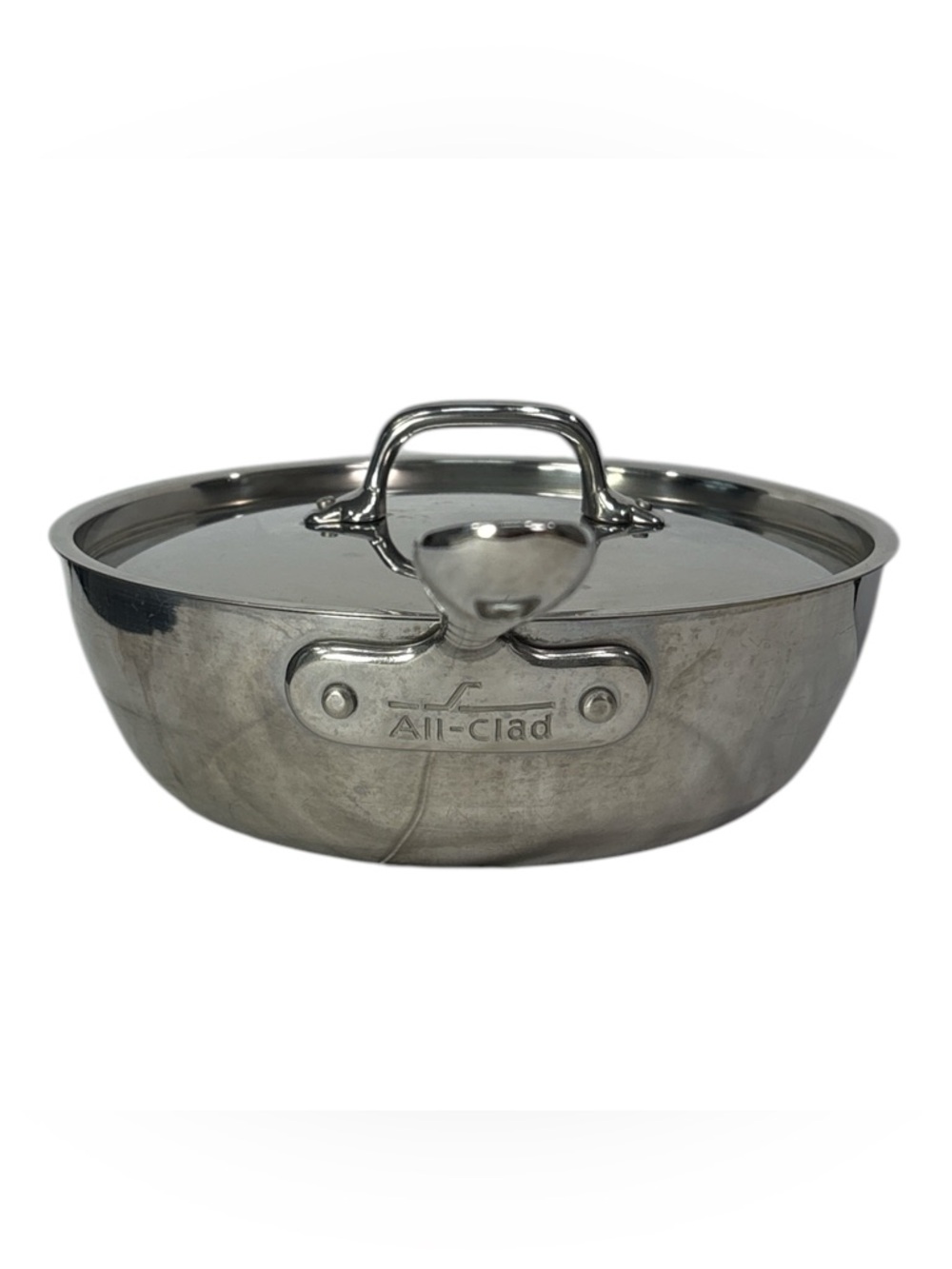 All Clad 10” Saute Fry Pan Skillet Saucepan Stainless Steel With Lid Cookware - Picture 3 of 8